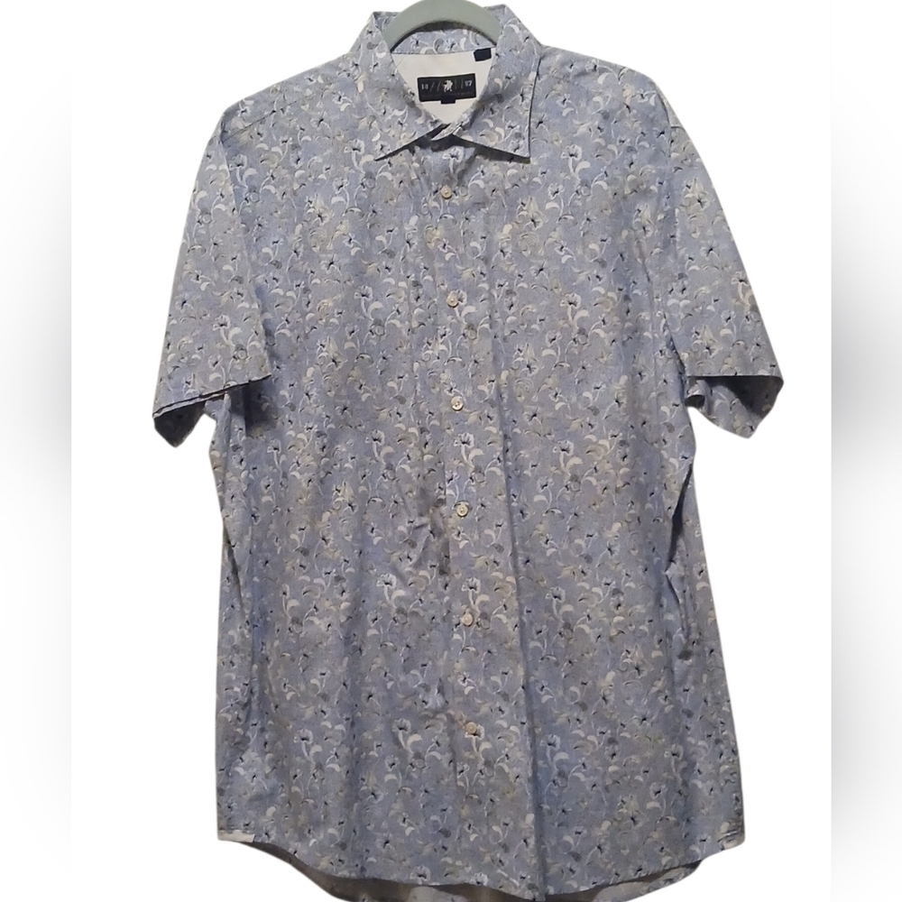 Hart Schaeffer Marx-Men's XXL Blue W/Blue Black & White Floral - Picture 2 of 11